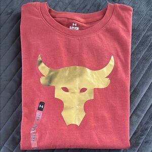 Under Armour Coral Tee with Metallic Bull Design